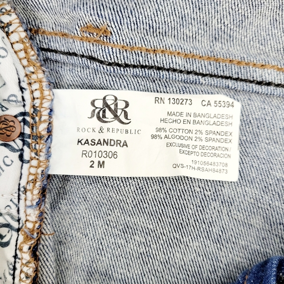 Rock & Republic Kasandra Bootcut Jeans Size 2M~Actual 26×31~Low Rise~Distressed - Picture 6 of 9